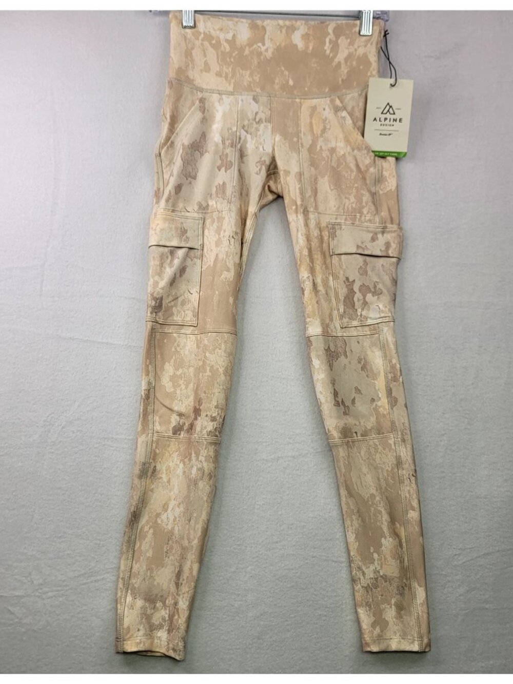 Alpine Design Selina Leggings XS Beige Camo Cargo Gorpcore Hiking Athleisure Gym